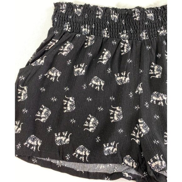 BeBop Shorts Juniors' LARGE Black White Elephant Animal Print Comfort Soft NEW - Picture 5 of 13